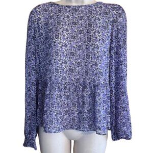 Loft floral flirty puff shoulders. Size S